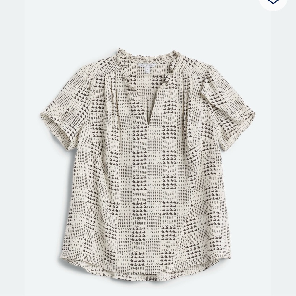41 Hawthorn Tiffany Tulip Sleeve Houndstooth Blouse 🖤🤍
